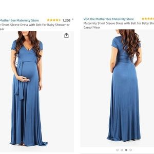 Mother Bee maternity short sleeve dress with belt